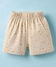 Ollypop Sinker Knit Above Knee Length Shorts With Star Print - Cream