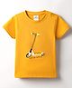 Ollypop Sinker Knit Half Sleeves T-Shirt with Skating Print - Yellow