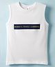 Ollypop Sinker Knit Sleeveless Tank T-Shirt with Text Print - White