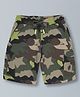 Plum Tree Pure Cotton Camoflague Printed Shorts - Olive Green