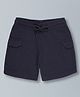 Plum Tree Pure Cotton Solid Cargo Shorts - Navy Blue