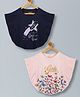 Plum Tree Viscose Pack Of 2 Half Batwing Sleeves Shine Like Star Of The Show Text & Butterfly Glitter Printed Poncho Tops - Navy Blue & Pink