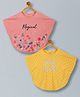 Plum Tree Viscose Pack Of 2 Half Batwing Sleeves Magical & Party Starter Text Printed Poncho Tops - Coral & Yellow