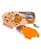 Adore Winner Stainless Steel Lunch box with Storage Box and Steel Spoon -Orange