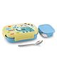 Adore Winner Stainless Steel Lunch box with Storage Box and Steel Spoon -Blue