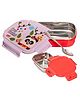 Adore Winner Stainless Steel Lunch box with Storage Box and Steel Spoon - Red