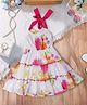 Pspeaches Georgette Sleeveless Floral Printed Tiered Dress - White