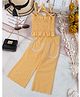 Pspeaches Cotton Sleeveless Checked Smocked Top & Coordinating Pant Set - Mustard