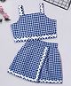 Pspeaches Sleeveless Lace Detailed Checked Coordinating Top & Skirt Set - Blue