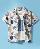 Ruff Poplin Woven  Half Sleeves Shirt With T-Shirt Leaves Print - White