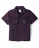 Ruff Corduroy Woven Half Sleeves Solid Shirts With Text Print - Wine