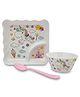 Superware Melamine Kids sandwich plate with spoon - unicorn ( Set of 3 )