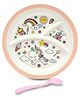 Superware Melamine Kids 3 Section plate with spoon - unicorn ( Set of 2 )