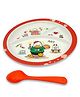 Superware Melamine Kids 3 Section plate with spoon - duck ( Set of 2 )