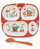Superware Melamine Kids 4 Section plate with spoon - duck ( Set of 2 )