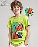 Arias Cotton Knit Half Sleeves T-Shirt with Floral Print - Limegreen