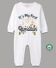 BLUSHES 100% Cotton Eid Theme Full Sleeves Its My First Ramadan Text Printed Romper - White