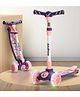 BAYBEE Kitty Kick Scooter for Kids, Foldable Kids Scooter with 3 Height Adjustable Handle, Skate Scooter with LED PU Wheels & Brake (Purple)