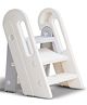 BAYBEE Foldable Kids Step Stool | Adjustable 3-Step Potty Training & Kitchen Helper Stool | Space-Saving Plastic Ladder with Handles
