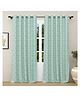 Haus & Kinder 100% Cotton Duck Printed Door Curtains Set of 2 | Eylete Rings | Aqua Angles | 5ft x 7ft