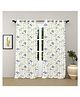 Haus & Kinder 100% Cotton Duck Printed Window Curtains Set of 2| Eyelet Rings | Wild Whisper Blue | 5ft x 7ft
