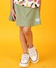 Anthrilo Blended Heart Patch Detailed Skirt - Olive Green