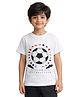 Anthrilo Blended Half Sleeves Football Printed Tee - White