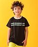 Anthrilo Blended Half Sleeves Striped Tee - Black