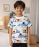 Anthrilo Blended Half Sleeves Excavator Printed Tee - White