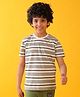 Anthrilo Blended Half Sleeves Striped Tee - White