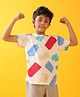 Anthrilo Blended Half Sleeves Block Builder Printed Tee - Off White