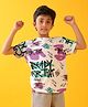 Anthrilo Blended Half Sleeves Ready For That Text Printed Tee - White