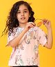 Anthrilo Blended Half Sleeves Unicorn Printed Tee - Pink