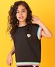 Anthrilo Blended Half Sleeves Heart Printed Tee - Black