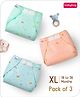 Babyhug Waterproof Both Side Plastic Nappy Extra Large Size Set of 3 - Dolphin Print| Reusable| Easy to Clean and Maintain| Adjustable Velcro Closure