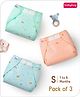 Babyhug Waterproof Nappy with Terry Inner Layer Small Size Set of 3 - Dolphin Print| Reusable| Easy to Clean and Maintain| Adjustable Velcro Closure