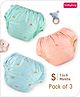 Babyhug Waterproof Pant Style Nappy with Elastic Small Size Set of 3 - Dolphin Print| Reusable| Easy to Clean and Maintain| Leak Proof| Soft Terry Inner Lining