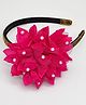 Lime By Manika Floral Designed Pearls Embellished Hair Band - Dark Pink