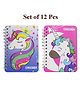 Asera Spiral Diary with Cartoon Character Prints for Kids Birthday Return Gifts - Birthday Party Gift Options (Unicorn 12 Pcs)