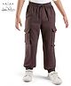 Arias Cotton Knit Full Length Solid Colour Jogger Pant With Cargo Pockets - Brown