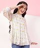 ISHTI Three Fourth Puffed Sleeves Floral Printed Top - Yellow