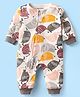 Kookie Kids Interlock Knit Full Sleeves Romper With Elephant Print - White