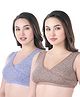 Bella Mama Cotton Blend Knit Sleep Bra Pack of 2 (Colour May Vary)