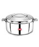 Avias Platina Premium Double wall insulated Stainless Steel Casserole/ Hotpot/ Chapati box/ Hot case with steel lid | Retains temperature | Twist lock | 2500ml - Silver