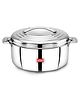 Avias Platina Premium Double wall insulated Stainless Steel Casserole/ Hotpot/ Chapati box/ Hot case with steel lid | Retains temperature | Twist lock | 5000ml - Silver