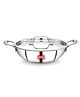 Avias Riara Premium Stainless Steel Triply Kadai with Lid with 2.5 mm thickness Induction Friendly base - 1.5 L