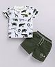 UNO KIDS Lycra Half Sleeves Wild Animals Printed Tee & Shorts Set - Green