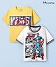 Honeyhap Marvel Single Jersey Knit Half Drop Shoulder Sleeves Oversized T-Shirts with Avengers Graphics Pack of 2 - Yellow & White