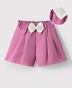Mark & Mia Solid Colour Shorts  With Bow Applique - Fushcia