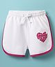 Pine Kids Looper Knit Mid Thigh Shorts With Text Print - White